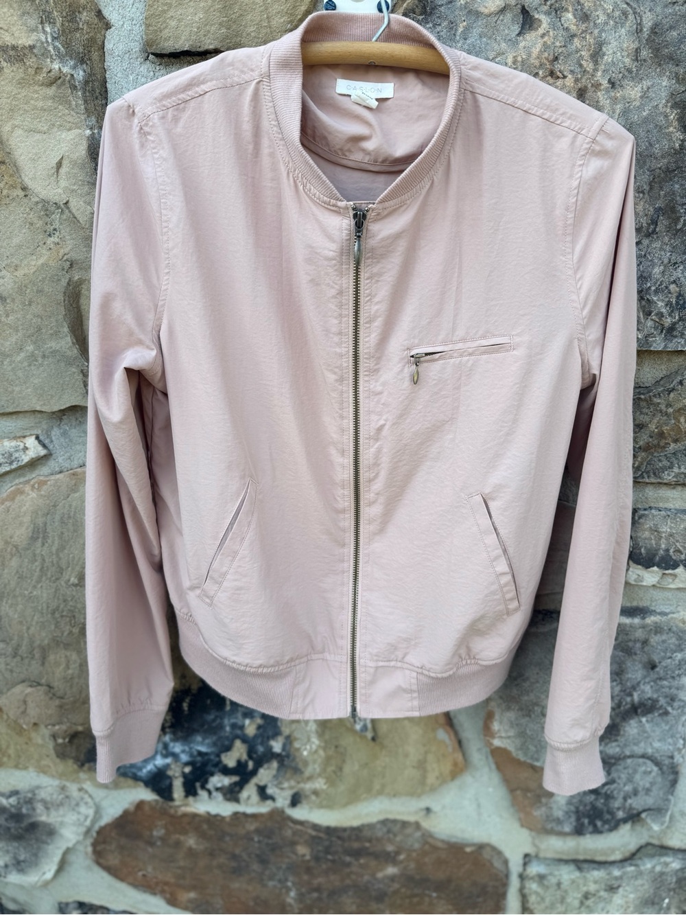 Caslon Blush Light Pink Lightweight Bomber Jacket Small Balletcore Athleisure